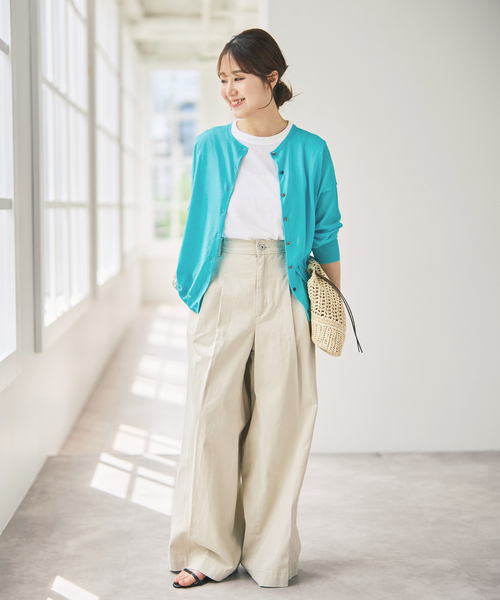 Spick & Span(スピックアンドスパン)の「《追加》ウォッシャブルシアークルーカーディガン(カーディガン/ボレロ・レディース・チャコールグレー/サックスブルー/ベージュ・FREE)」の13枚目の写真