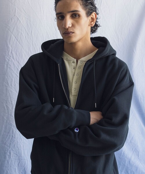 Champion(チャンピオン)の「<Champion × monkey time>フルジップ フーディー(パーカー・メンズ・ライトグレー/ブラック/ネイビー・S/M/XL/L)」の10枚目の写真