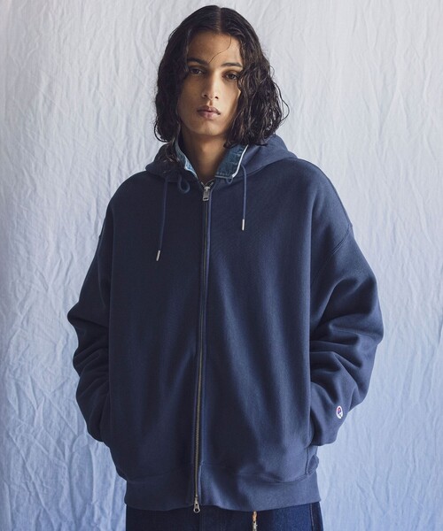 Champion(チャンピオン)の「<Champion × monkey time>フルジップ フーディー(パーカー・メンズ・ライトグレー/ブラック/ネイビー・S/M/XL/L)」の15枚目の写真