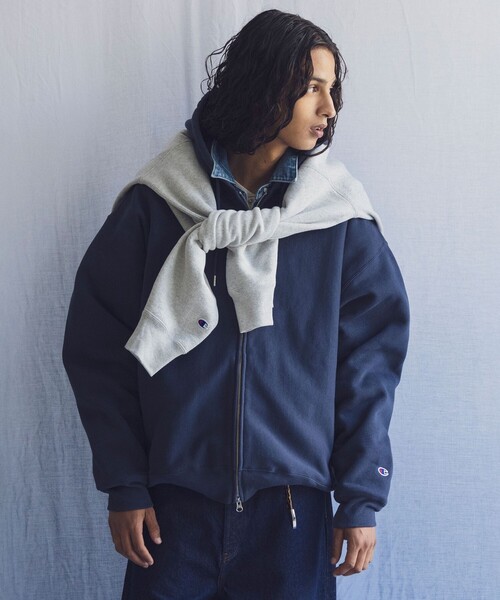 Champion(チャンピオン)の「<Champion × monkey time>フルジップ フーディー(パーカー・メンズ・ライトグレー/ブラック/ネイビー・S/M/XL/L)」の16枚目の写真