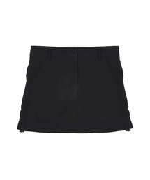 NICOLE SHIRRING MINI SKIRT_BLACK
