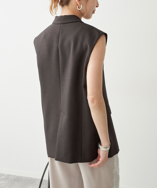 Spick & Span(スピックアンドスパン)の「《セットアップ可 / 》メランジシングルブレストジレ(ベスト・レディース・ブラウン・38/36)」の17枚目の写真