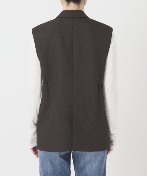 Spick & Span(スピックアンドスパン)の「《セットアップ可 / 》メランジシングルブレストジレ(ベスト・レディース・ブラウン・38/36)」の6枚目の写真