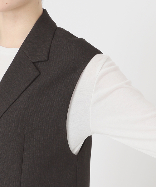 Spick & Span(スピックアンドスパン)の「《セットアップ可 / 》メランジシングルブレストジレ(ベスト・レディース・ブラウン・38/36)」の8枚目の写真