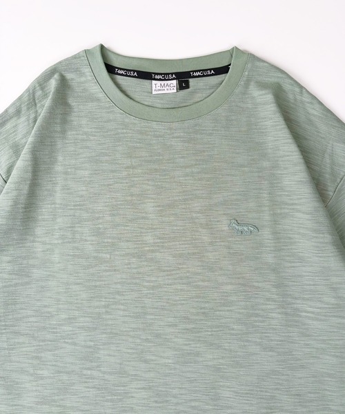 T-MAC OUTING(ティーマック アウティング)の「【T-MAC】スラブ天竺 ワンポイントFOXワッペン刺繍 半袖Tシャツ(Tシャツ/カットソー・メンズ・セージグリーン/ブラック/ピンク/オートミール・M/LL/L)」の15枚目の写真