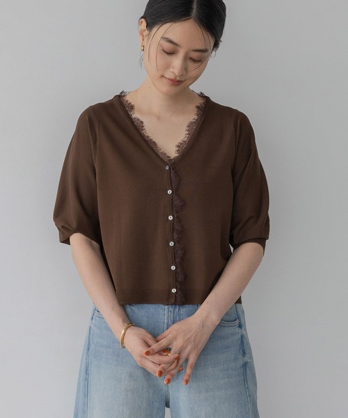 セール】【接触冷感】FROZZEEレースカーディガン_半袖（カーディガン