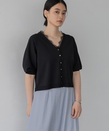 レース」に該当するカーディガン/ボレロ（ブラック/黒色系・半袖