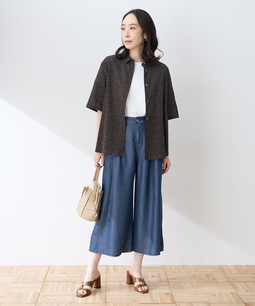DECOY SINCE 1981(デコイシンスイチキュウハチイチ)の「【高島ちぢみ】ドットプリントブラウス(シャツ/ブラウス・レディース・ブラック/ブラウン・9号/11号)」の20枚目の写真