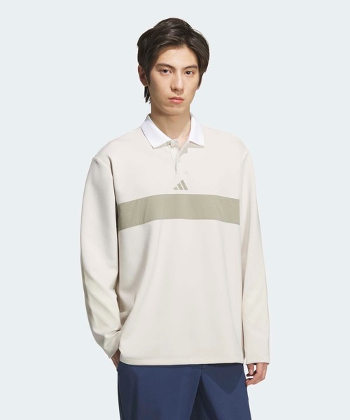 adidas（アディダス）の「ポロシャツ 長袖【adidas Golf/アディダスゴルフ】（ポロシャツ・メンズ・クリーム・XX-LARGE/LARGE/X-LARGE/SMALL/MEDIUM）」の5枚目の写真