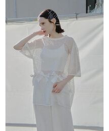 MESH RIBBON BLOUSE