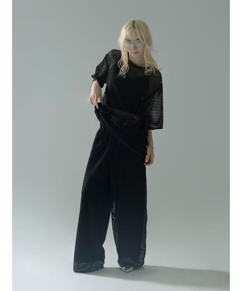 :ETHROF(イーサオブ)の「MESH RIBBON BLOUSE(シャツ/ブラウス・レディース・ブラック/ホワイト・MEDIUM)」の11枚目の写真