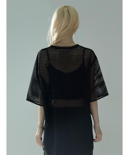 :ETHROF(イーサオブ)の「MESH RIBBON BLOUSE(シャツ/ブラウス・レディース・ブラック/ホワイト・MEDIUM)」の14枚目の写真