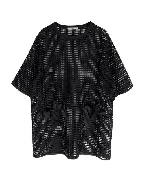 :ETHROF(イーサオブ)の「MESH RIBBON BLOUSE(シャツ/ブラウス・レディース・ブラック/ホワイト・MEDIUM)」の16枚目の写真