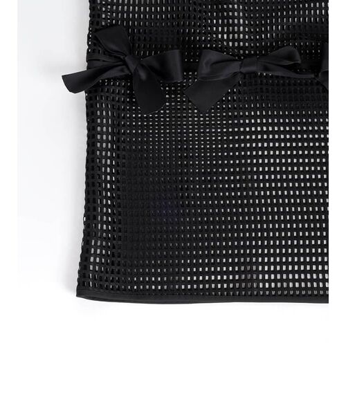 :ETHROF(イーサオブ)の「MESH RIBBON BLOUSE(シャツ/ブラウス・レディース・ブラック/ホワイト・MEDIUM)」の20枚目の写真