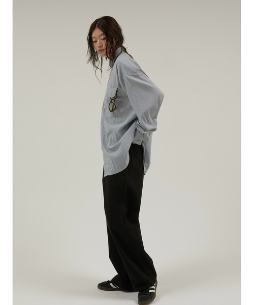 LA PEAU DE GEM(ラポドゥジェム)の「【LA PEAU DE GEM】micro collar shirt/マイクロカラーシャツ(シャツ/ブラウス・レディース・ブラック/アイボリー・FREE)」の13枚目の写真