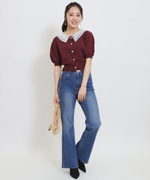 WILLSELECTION | 美脚ロゴ刺繍セミフレアデニムパンツ(デニムパンツ)