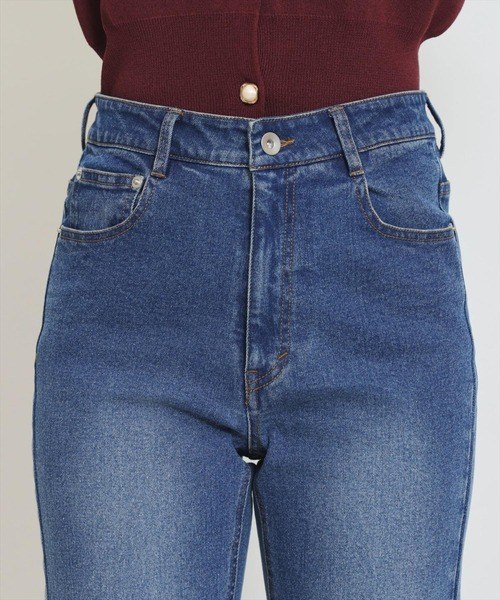 WILLSELECTION(ウィルセレクション)の「美脚ロゴ刺繍セミフレアデニムパンツ(デニムパンツ・レディース・ダークブルー/ネイビー・S/M)」の16枚目の写真