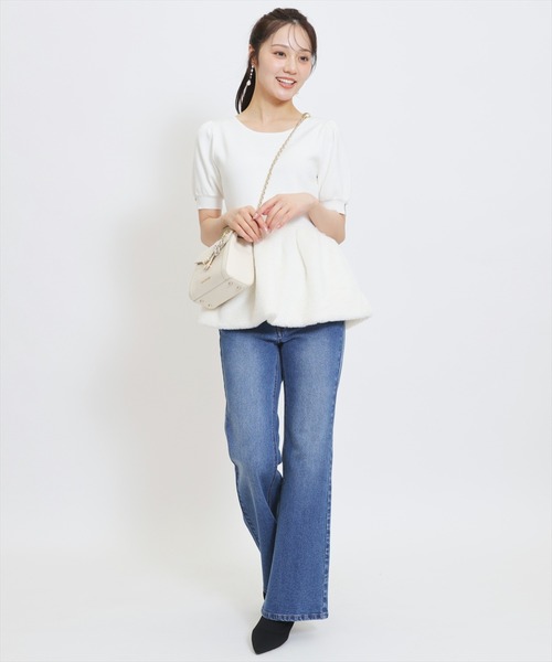 WILLSELECTION(ウィルセレクション)の「美脚ロゴ刺繍セミフレアデニムパンツ(デニムパンツ・レディース・ダークブルー/ネイビー・S/M)」の18枚目の写真