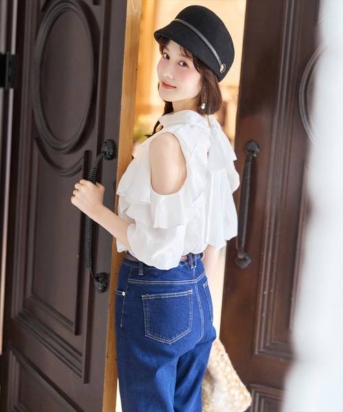 WILLSELECTION(ウィルセレクション)の「美脚ロゴ刺繍セミフレアデニムパンツ(デニムパンツ・レディース・ダークブルー/ネイビー・S/M)」の22枚目の写真