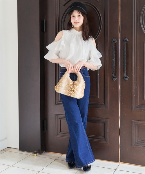 WILLSELECTION(ウィルセレクション)の「美脚ロゴ刺繍セミフレアデニムパンツ(デニムパンツ・レディース・ダークブルー/ネイビー・S/M)」の21枚目の写真
