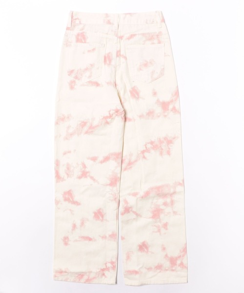 CANVAS+（キャンバスプラス）の「【CANVAS＋】ピンクタイダイクラッシュワイドデニムパンツ（デニムパンツ・レディース・ホワイト系・L/S/M）」の13枚目の写真