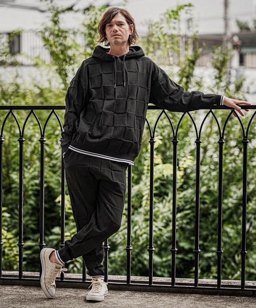 CAMBIO(カンビオ)の「mpa4213- Block Knit Hoodie ブロックニットパーカー(CMP-262-002)(パーカー・メンズ・ブラック/ブルー/グレイッシュベージュ・S/M/L)」の9枚目の写真