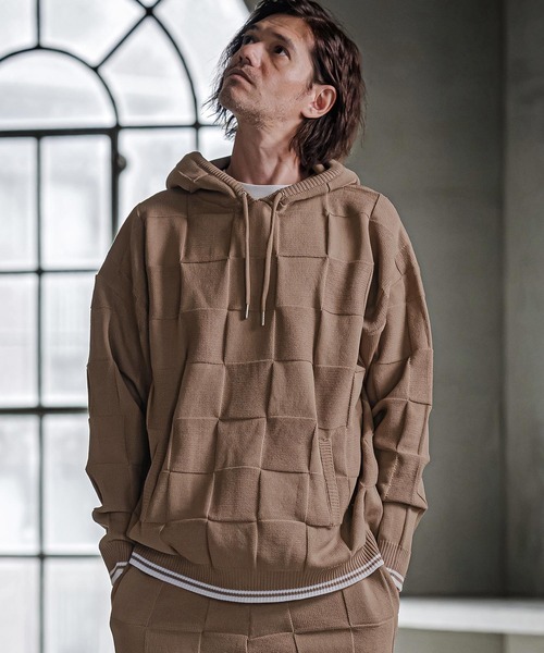 CAMBIO(カンビオ)の「mpa4213- Block Knit Hoodie ブロックニットパーカー(CMP-262-002)(パーカー・メンズ・ブラック/ブルー/グレイッシュベージュ・S/M/L)」の18枚目の写真