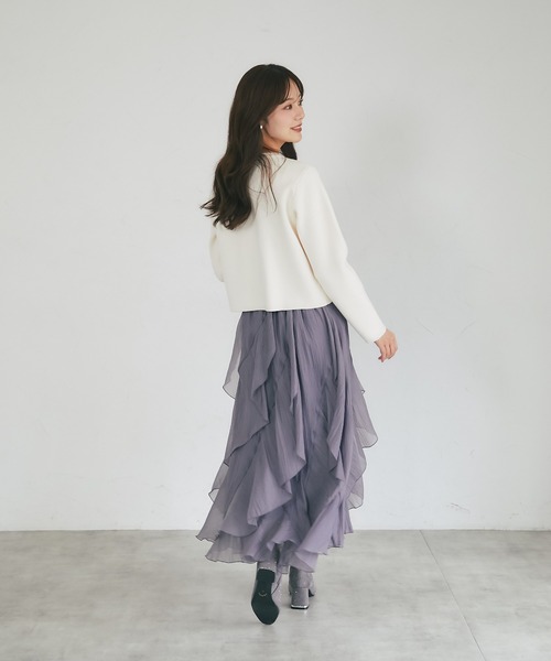 tocco closet(トッコ クローゼット)の「フロントビジュー装飾ニットジャケット(ニット/セーター・レディース・ブラック/グレー/アイボリー/モカ・M)」の7枚目の写真