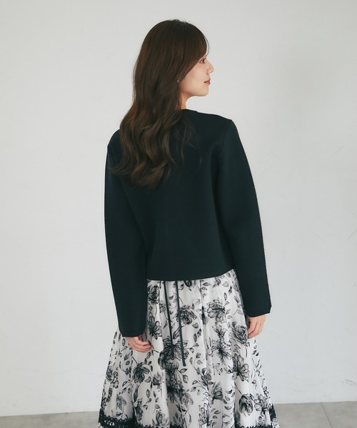 tocco closet(トッコ クローゼット)の「フロントビジュー装飾ニットジャケット(ニット/セーター・レディース・ブラック/グレー/アイボリー/モカ・M)」の21枚目の写真