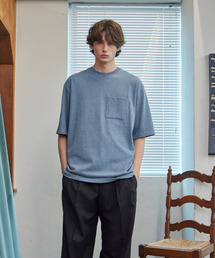 IHDO（アヒドゥ）の「ピグメントマスター ヘビーポケットTシャツ_ブルーグレー（Tシャツ/カットソー）」