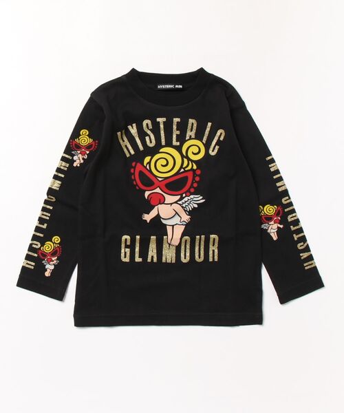 HYSTERIC MINI(ヒステリックミニ)の「GLITTERING ANGEL MINI 長袖Tシャツ(Tシャツ/カットソー・キッズ・ブラック/ホワイト・100)」の2枚目の写真