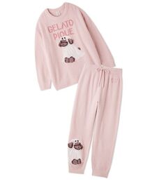 gelato pique（ジェラートピケ）の「【HALLOWEEN】【ONLINE限定】ナイトパレードDOGSジャガードプルオーバー&ロングパンツセット（ルームウェア/パジャマ）」