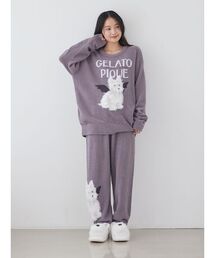 gelato pique（ジェラートピケ）の「【HALLOWEEN】【ONLINE限定】ナイトパレードDOGSジャガードプルオーバー&ロングパンツセット（ルームウェア/パジャマ）」