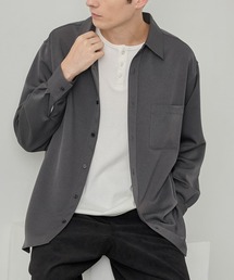 【EASENCE】ウーリーツイル リラックスフィット レギュラーカラー 長袖シャツ / マシンウォッシュ・イージケア・防シワ