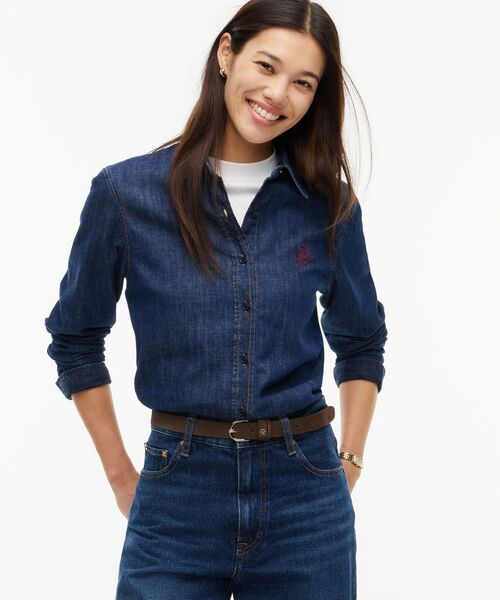 TOMMY HILFIGER(トミーヒルフィガー)の「リラックスシャツ(シャツ/ブラウス・レディース・ブルー・SMALL/MEDIUM/X-SMALL)」の1枚目の写真