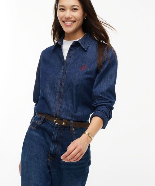 TOMMY HILFIGER(トミーヒルフィガー)の「リラックスシャツ(シャツ/ブラウス・レディース・ブルー・SMALL/MEDIUM/X-SMALL)」の5枚目の写真