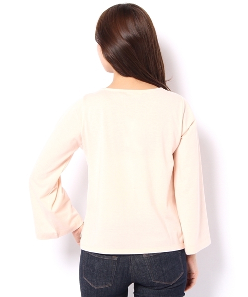 Chico（チコ）の「レースアップロングTシャツ（Tシャツ/カットソー・レディース・アイボリー/ライトグレー/モスグリーン/ピンクベージュ・FREE）」の9枚目の写真