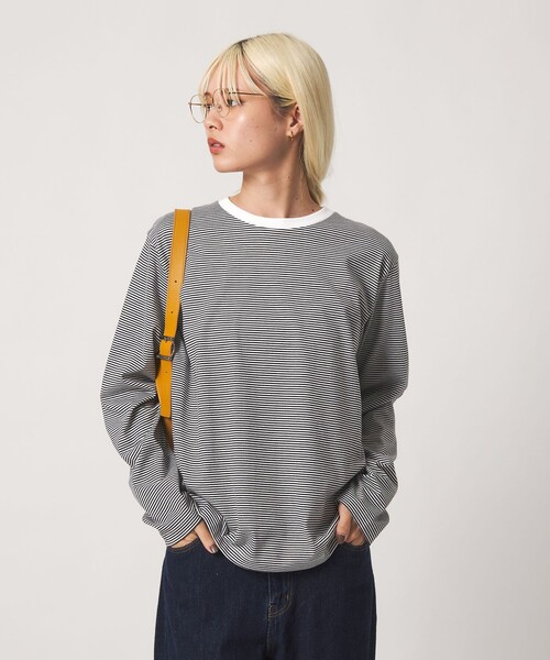 BEAUTY&YOUTH UNITED ARROWS(ビューティーアンドユースユナイテッドアローズ)の「ソリッド&ボーダー ロングスリーブ Tシャツ(Tシャツ/カットソー・レディース・ホワイト/その他1/その他2・FREE)」の1枚目の写真