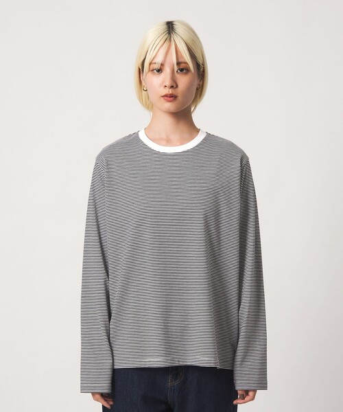 BEAUTY&YOUTH UNITED ARROWS(ビューティーアンドユースユナイテッドアローズ)の「ソリッド&ボーダー ロングスリーブ Tシャツ(Tシャツ/カットソー・レディース・ホワイト/その他1/その他2・FREE)」の9枚目の写真
