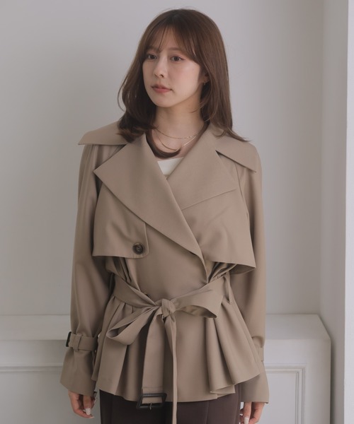 NOELA(ノエラ)の「ショートトレンチコート(トレンチコート・レディース・グレー/ベージュ・FREE)」の11枚目の写真