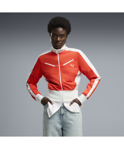PUMA プーマ　トラックジャケット　ベロア　オレンジ　レトロジャージ　XL PUMA プーマ ウィメンズ T7 レトロ トラックジャケット（ジャージ