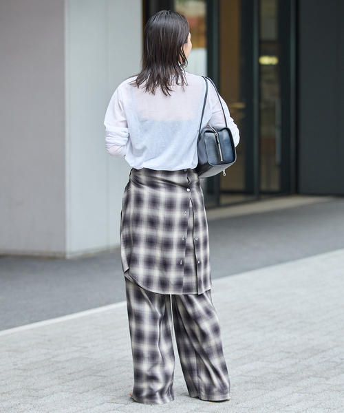 JOURNAL STANDARD(ジャーナルスタンダード)の「《追加2》CPシアースキンロング Tシャツ(Tシャツ/カットソー・レディース・ダークブルー/ホワイト/ブラック系その他/レッド・FREE)」の7枚目の写真