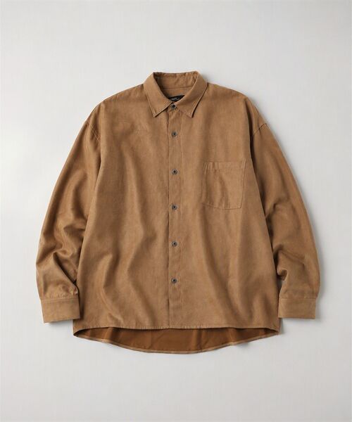 CRAFT STANDARD BOUTIQUE(クラフトスタンダードブティック)の「スウェードライクシャツ(シャツ/ブラウス・メンズ・グレイッシュベージュ/モカ・L/M)」の1枚目の写真