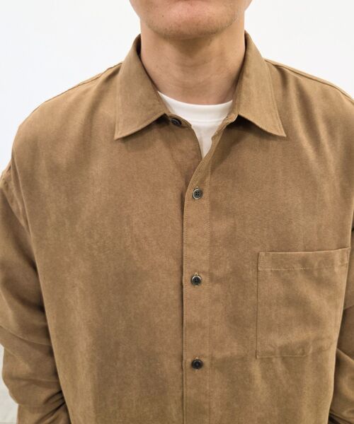 CRAFT STANDARD BOUTIQUE(クラフトスタンダードブティック)の「スウェードライクシャツ(シャツ/ブラウス・メンズ・グレイッシュベージュ/モカ・L/M)」の6枚目の写真