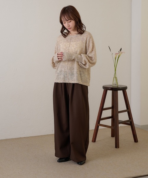 raffime(ラフィミー)の「【Raffime】袖ボリュームシアーニットプルオーバー(ニット/セーター・レディース・ベージュ系その他2/ダークブラウン/ピンク系その他・フリー)」の21枚目の写真