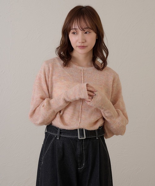 raffime(ラフィミー)の「【Raffime】袖ボリュームシアーニットプルオーバー(ニット/セーター・レディース・ベージュ系その他2/ダークブラウン/ピンク系その他・フリー)」の4枚目の写真