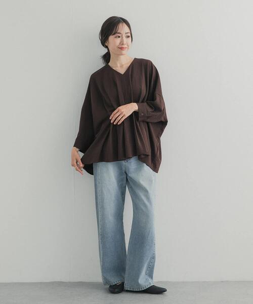 URBAN RESEARCH DOORS(アーバンリサーチドアーズ)の「ウエストタックドルマンブラウス(シャツ/ブラウス・レディース・ホワイト系その他/ブラウン・FREE)」の14枚目の写真