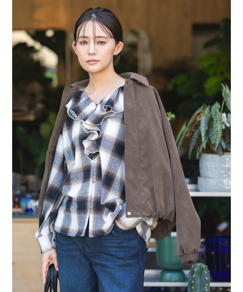 Te chichi(テチチ)の「アソートレザーバルーンジャケット(その他アウター・レディース・ブラウン/ブラック・F)」の12枚目の写真