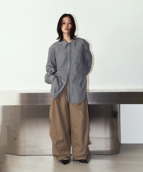 CONZ(コンズ)の「label over shirt(unisex)(シャツ/ブラウス・レディース・ブラック/ブルー・FREE)」の18枚目の写真
