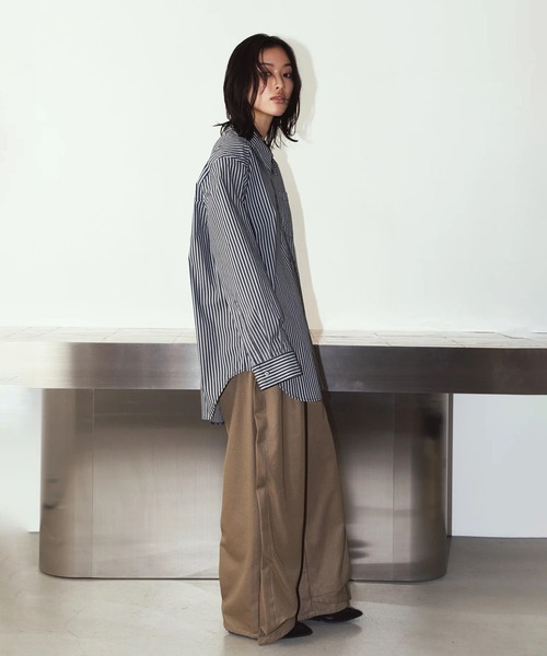 CONZ(コンズ)の「label over shirt(unisex)(シャツ/ブラウス・レディース・ブラック/ブルー・FREE)」の19枚目の写真